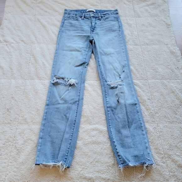 BKE Payton Distressed Midrise Crop Straight Leg Jeans - Picture 2 of 6